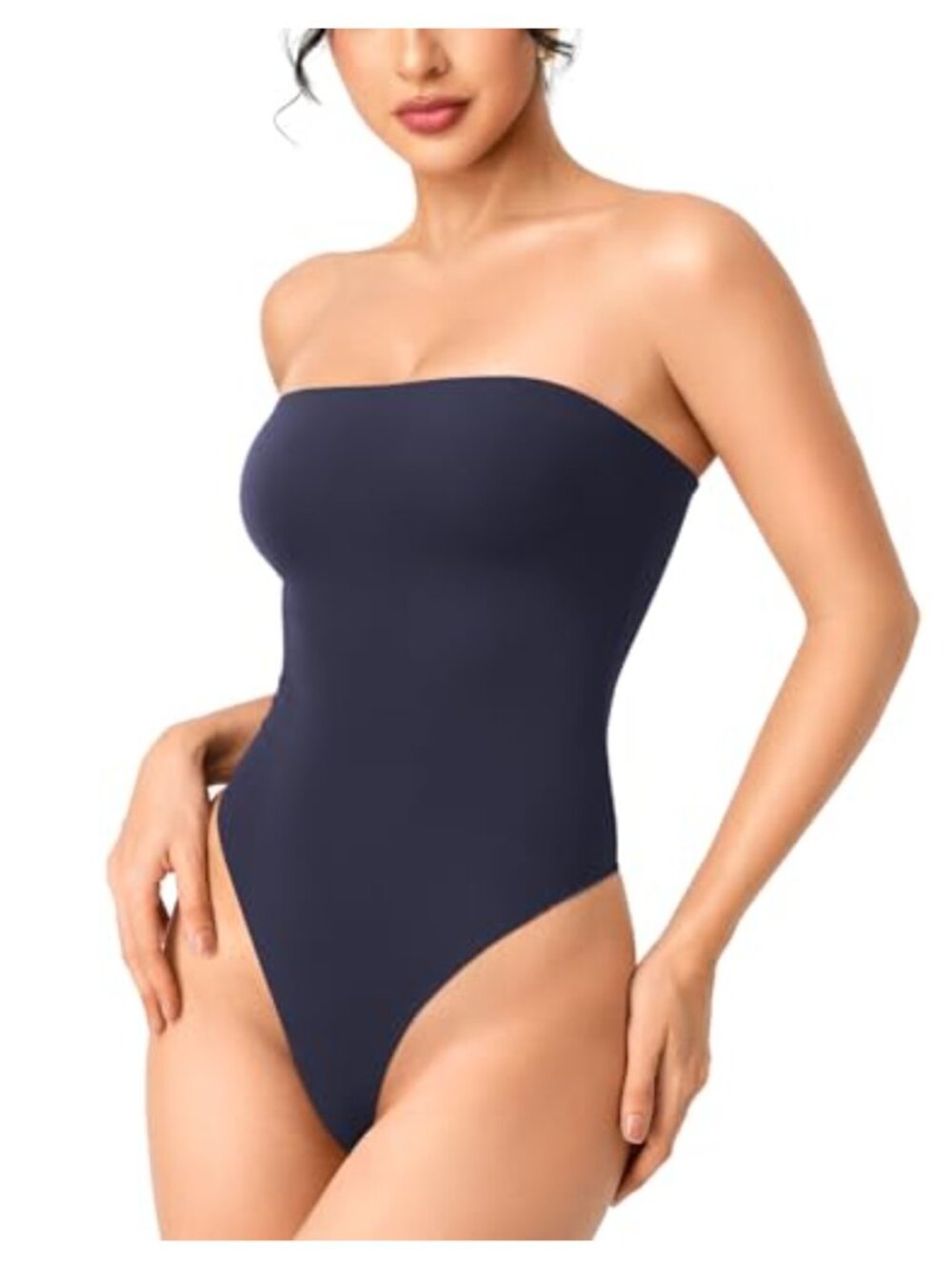 Strapless Bodysuit Off Shoulder Double Lined Tube Top Stretch